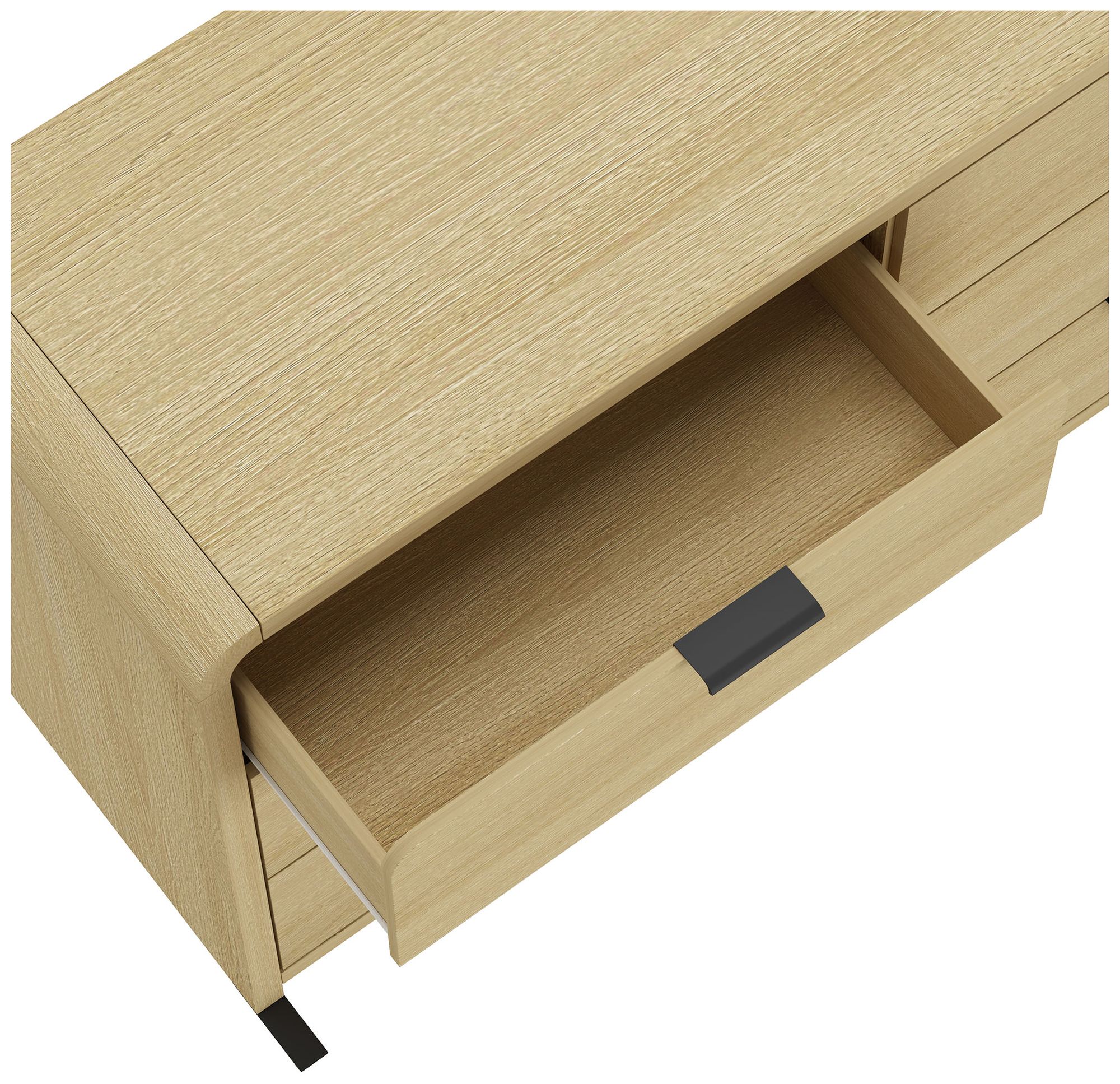 Grace Modern 3-Piece Dresser and Nightstand in Natural Oak and Black