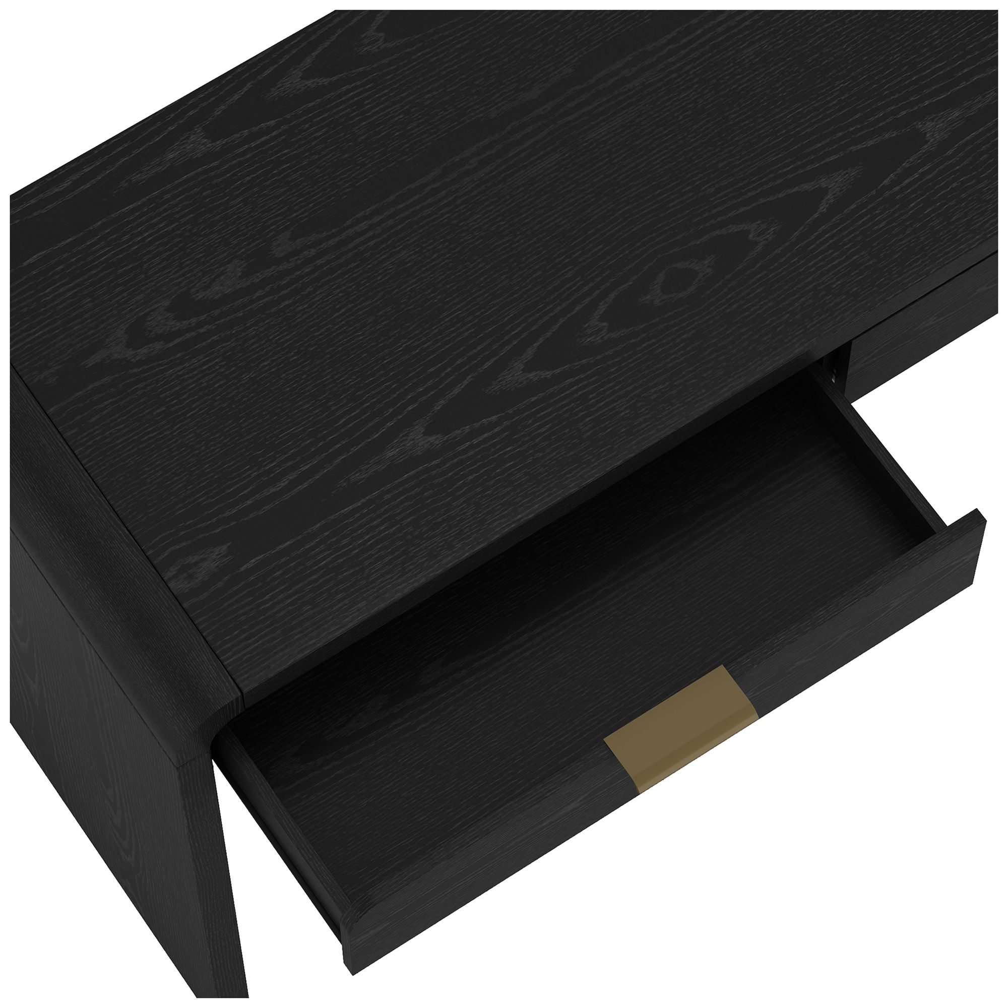 Image 6 Grace Modern 54" Office Desk in Black and Gold (2-Drawer) more views