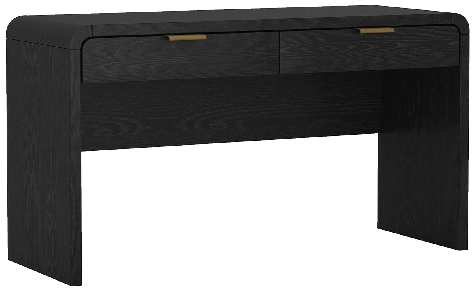 Image 7 Grace Modern 54" Office Desk in Black and Gold (2-Drawer) more views