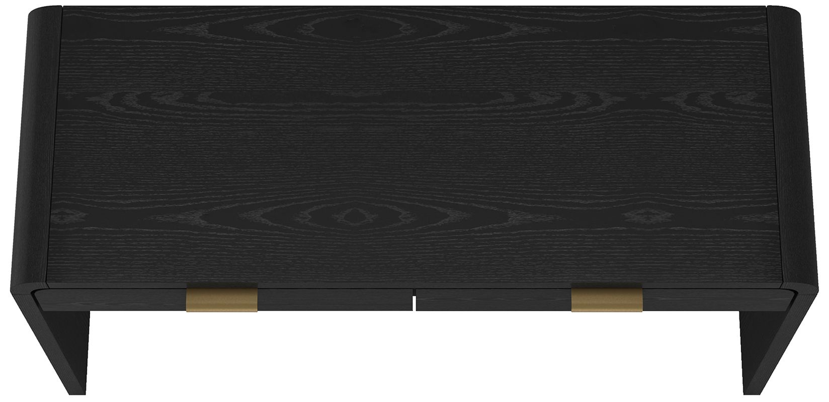 Grace Modern 54" Office Desk in Black and Gold (2-Drawer)