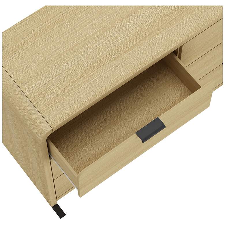 Image 5 Grace Modern 60 Double Dresser with 6 Drawers in Natural Oak and Black more views