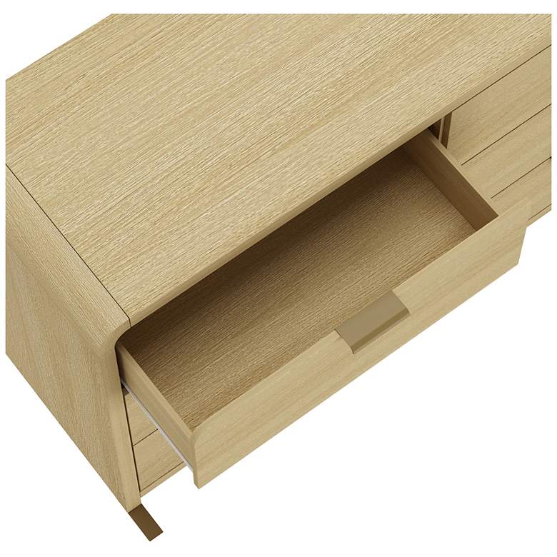 Image 5 Grace Modern 60 Double Dresser with 6 Drawers in Natural Oak and Gold more views