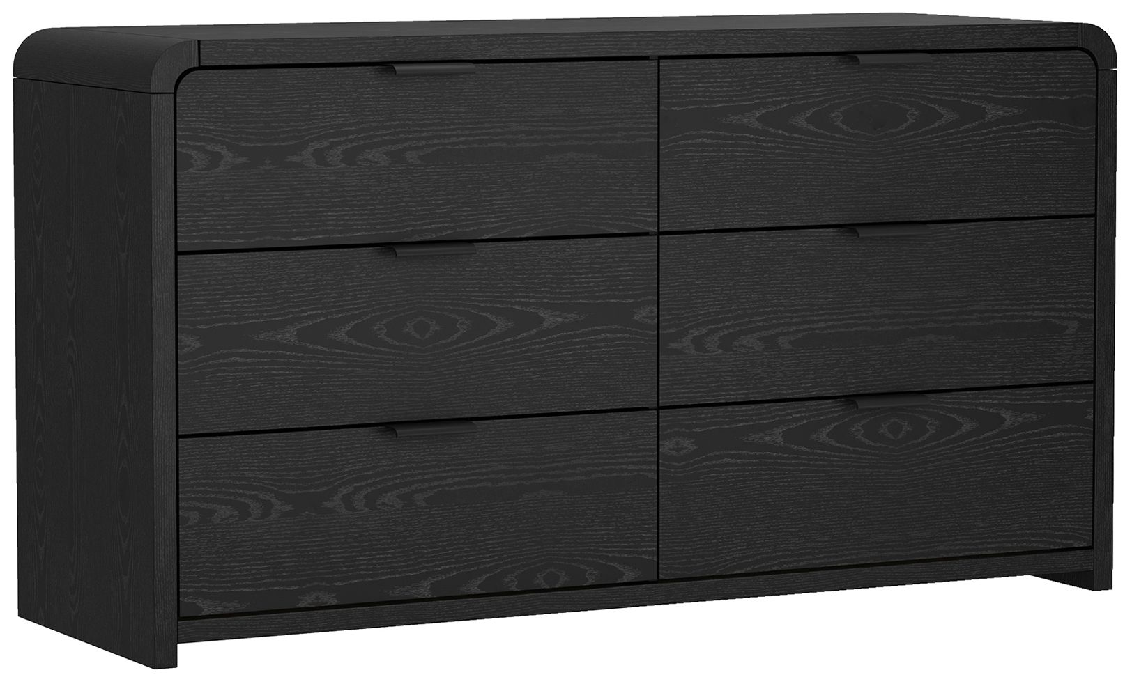 Grace Modern 60" Dresser in Black (6-Drawer)