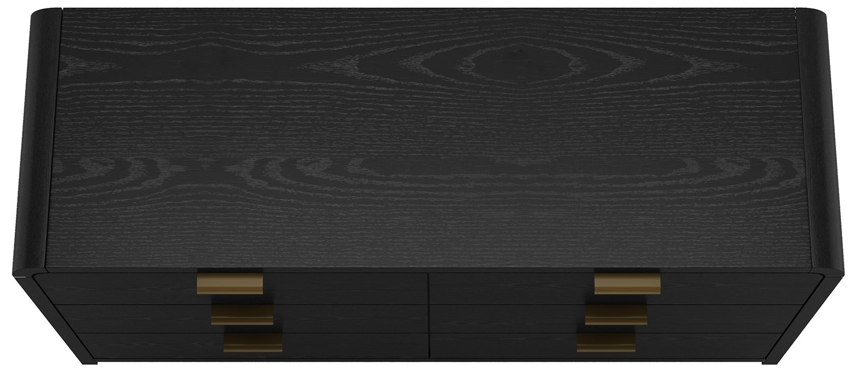 Grace Modern 60" Dresser in Black (6-Drawer)
