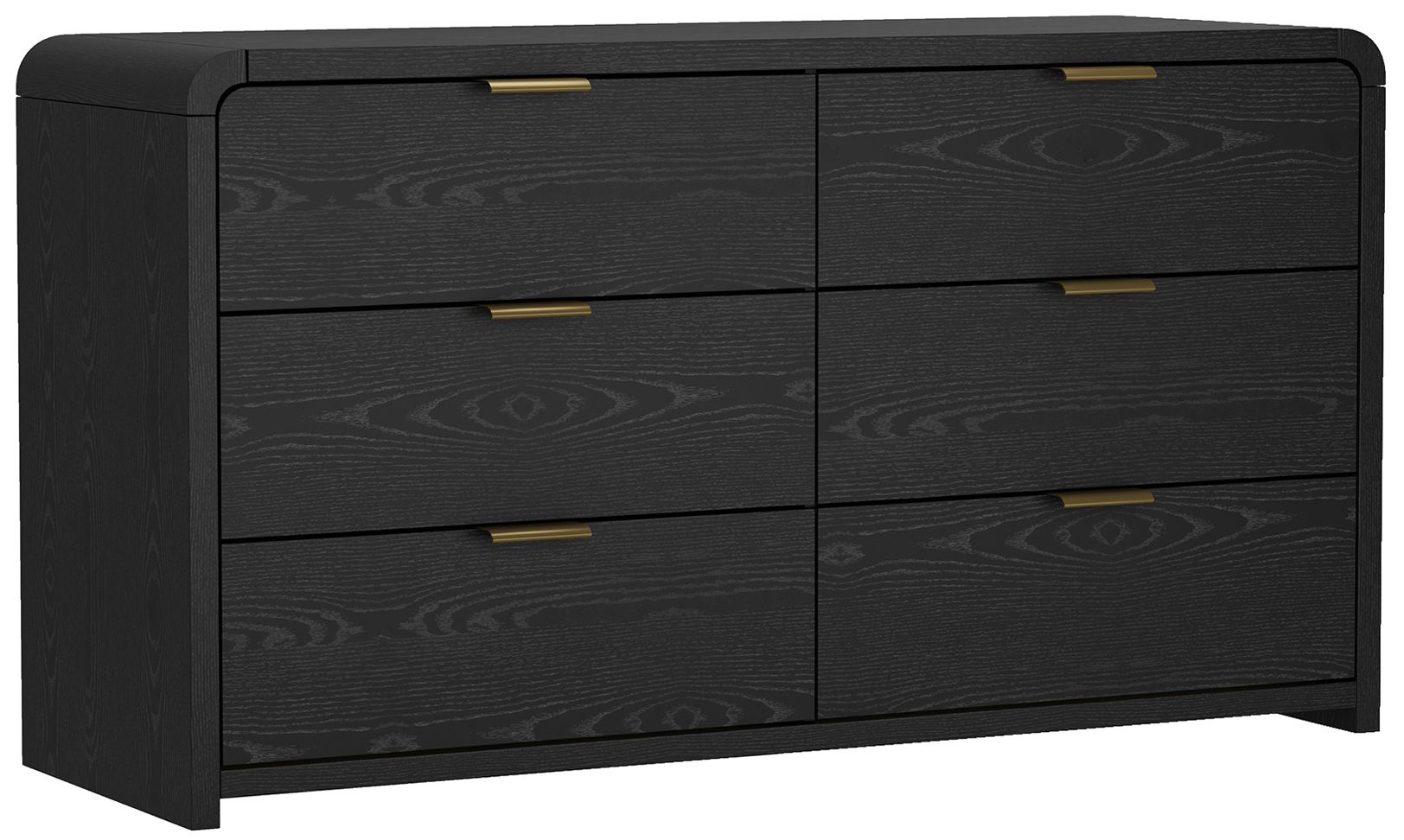 Grace Modern 60" Dresser in Black (6-Drawer)