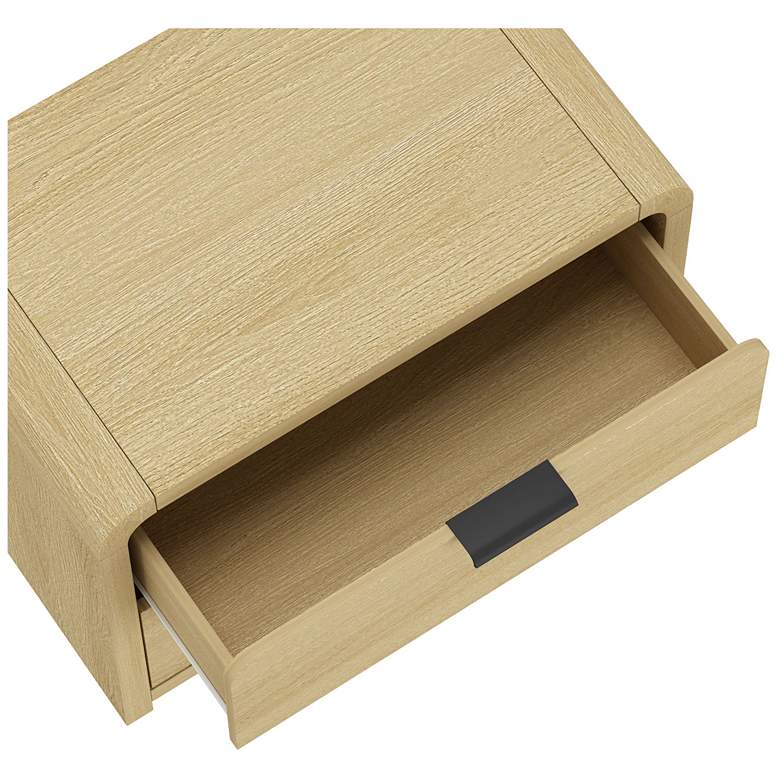 Image 5 Grace Modern Nightstand with 2 Drawers in Natural Oak and Black more views