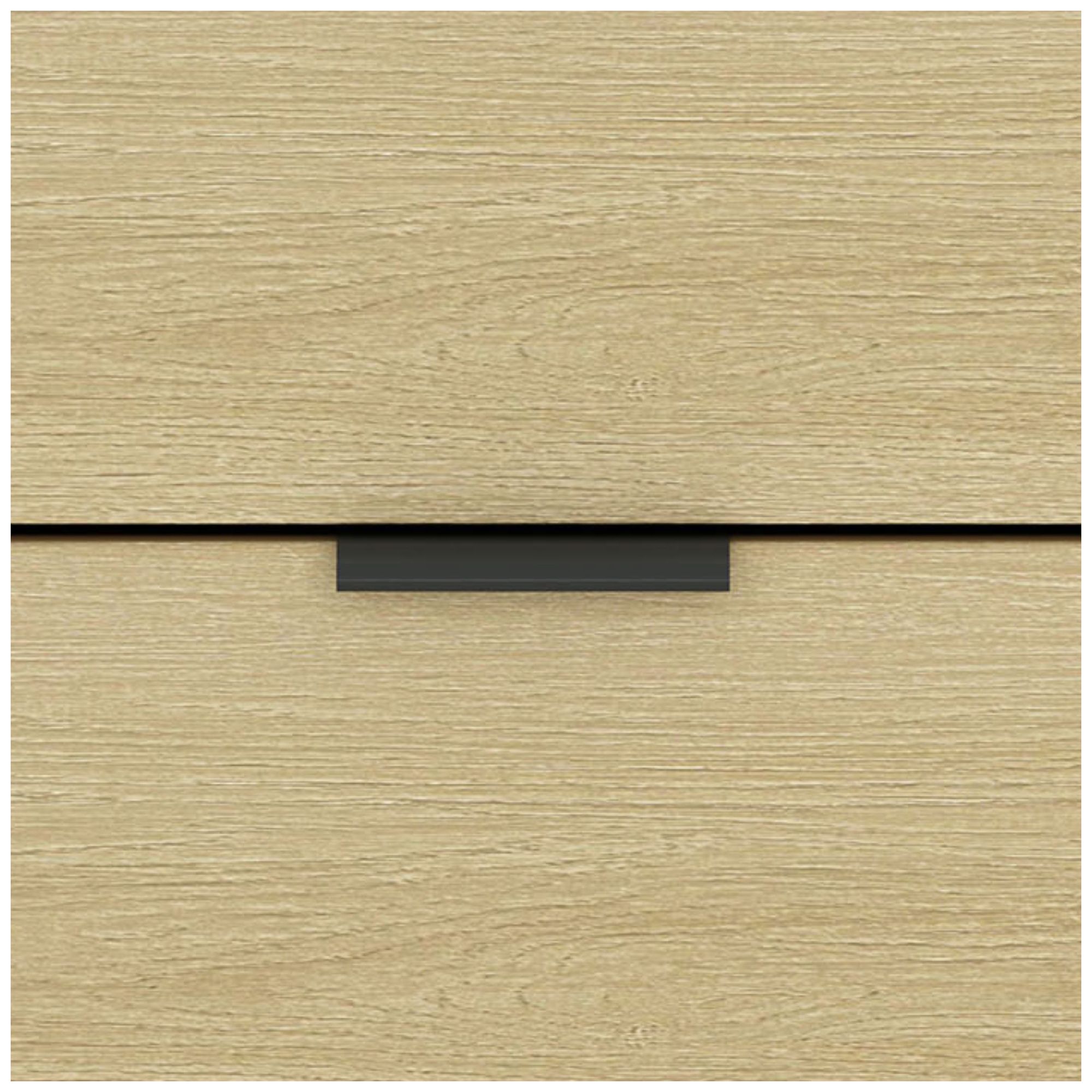 Grace Modern Nightstand with 2 Drawers in Natural Oak and Black