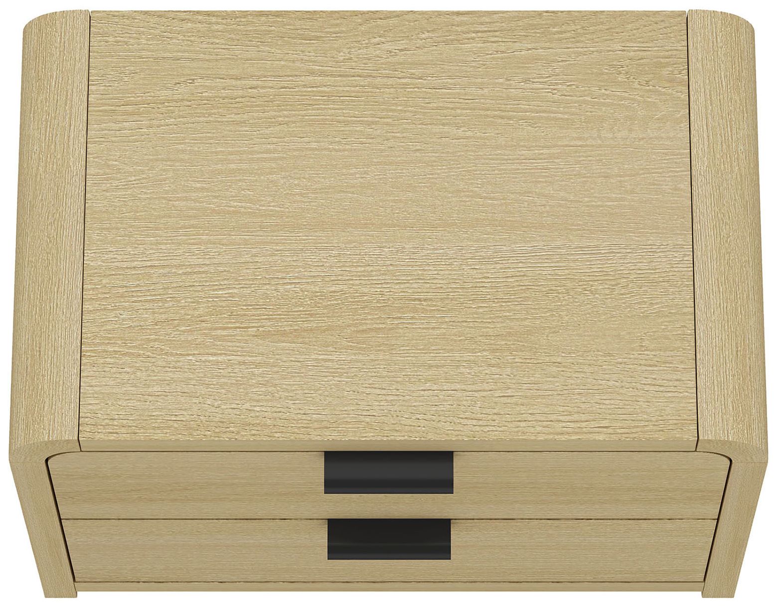 Grace Modern Nightstand with 4 Drawers in Natural Oak and Black - Set of 2