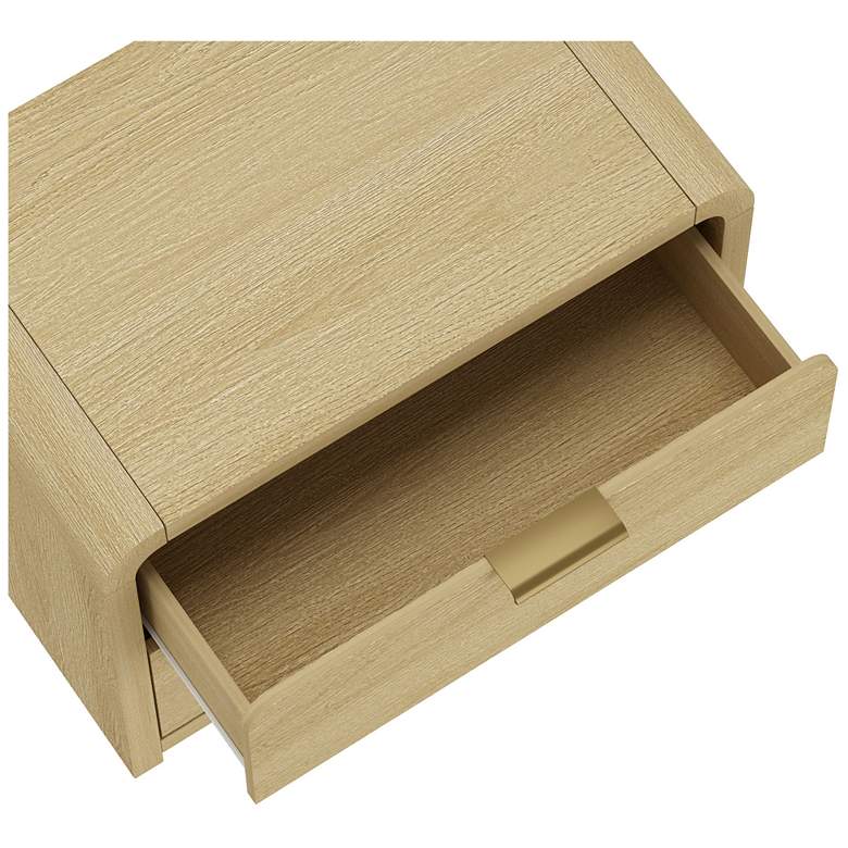 Image 5 Grace Modern Nightstand with 4 Drawers in Natural Oak and Gold - Set of 2 more views