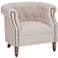 Grace Natural Fabric Tufted Club Chair