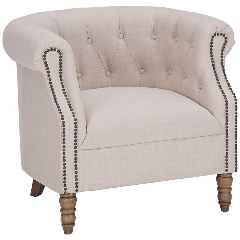 Image 1 Grace Natural Fabric Tufted Club Chair
