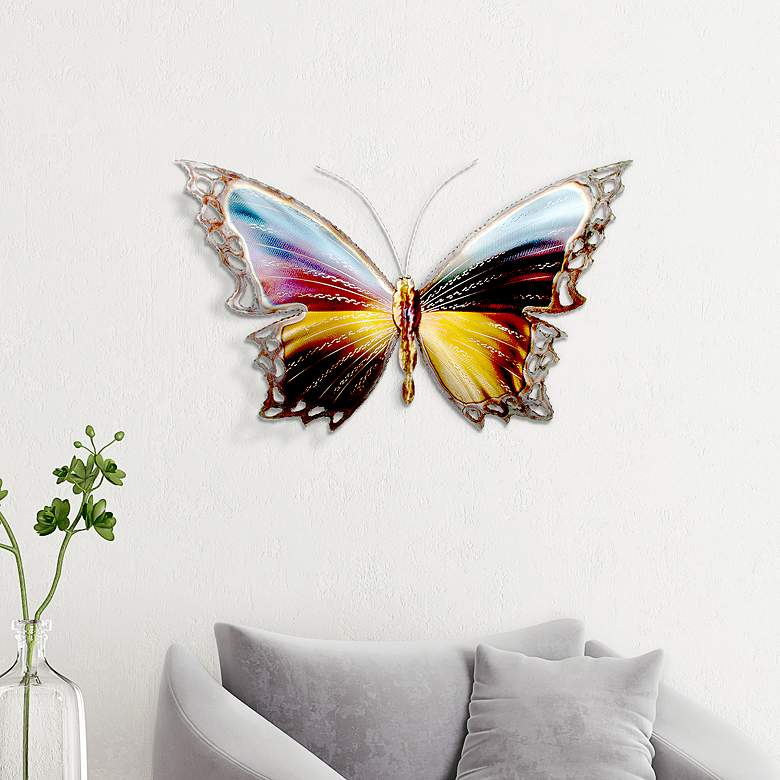 Image 1 Graceful Butterfly II 24" Wide Outdoor Metal Wall Art
