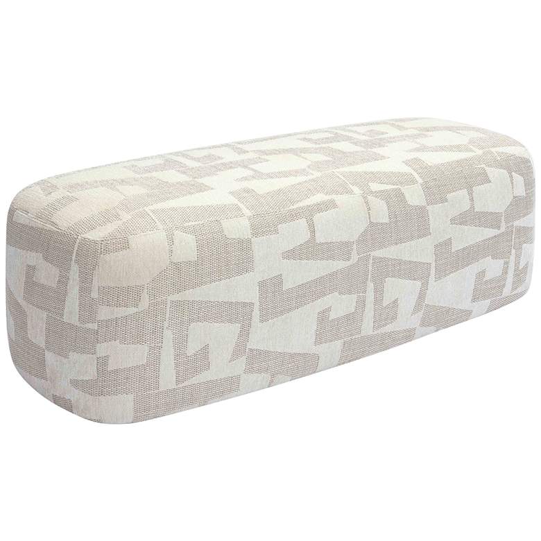 Image 1 Graceland 54 1/4"W Cream Jacquard Fabric Rectangular Bench