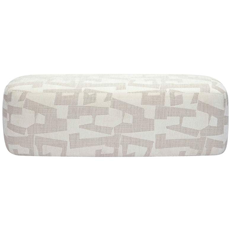 Image 2 Graceland 54 1/4"W Cream Jacquard Fabric Rectangular Bench more views