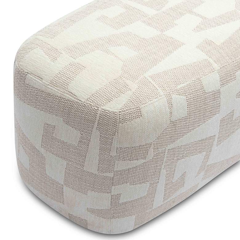 Image 4 Graceland 54 1/4"W Cream Jacquard Fabric Rectangular Bench more views