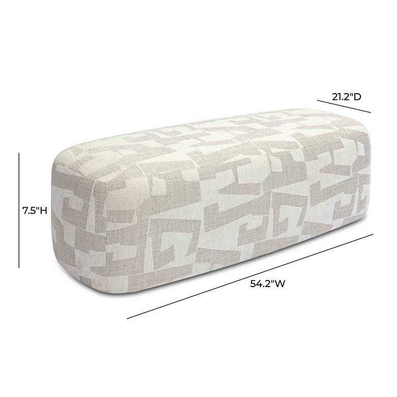 Image 5 Graceland 54 1/4"W Cream Jacquard Fabric Rectangular Bench more views