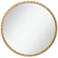 Gracia Gold Leaf Post 34" Round Metal Framed Wall Mirror