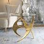 1_Graciano 28" Wide Gold and Round Glass Modern Accent Table