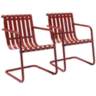 Gracie Red Steel Indoor-Outdoor Armchair Set of 2