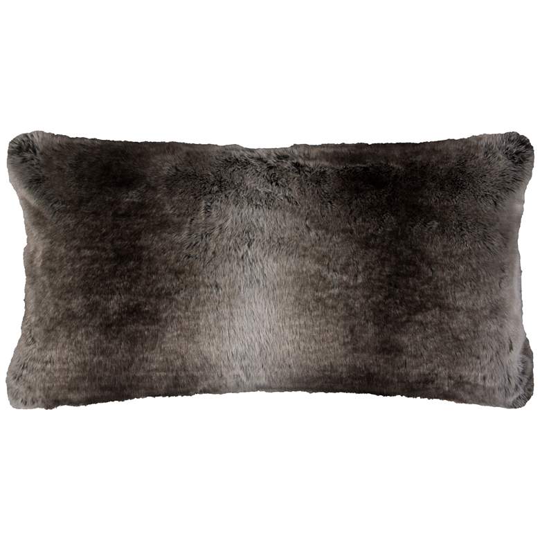 Image 1 Gracie Taupe Faux Fur 26 inch x 14 inch Throw Pillow