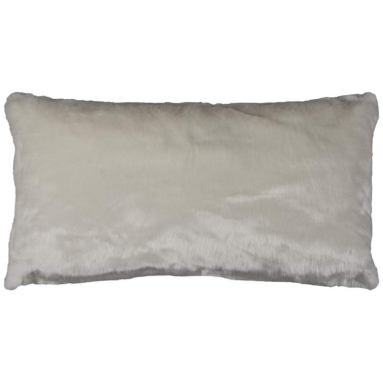 Image 1 Gracie White Faux Fur 26 inch x 14 inch Throw Pillow