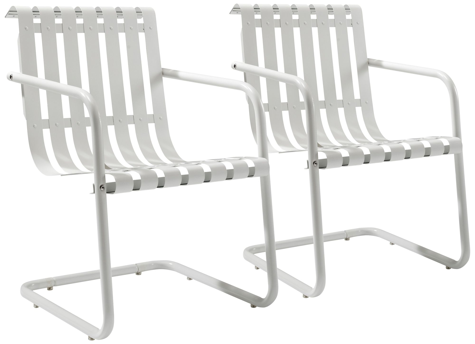 Gracie White Steel Indoor Outdoor Armchair Set of 2 24A96