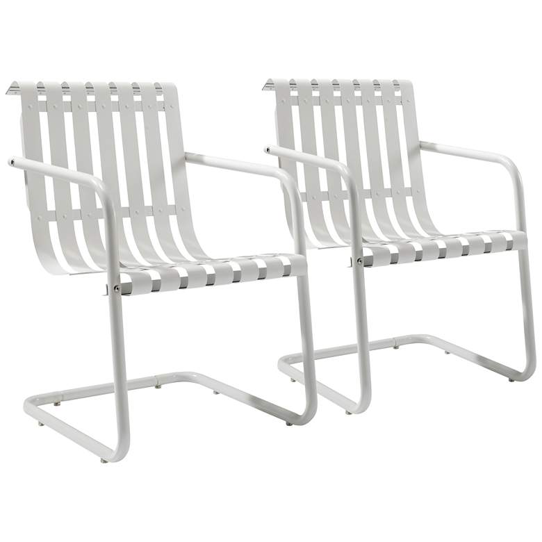 Image 1 Gracie White Steel Indoor-Outdoor Armchair Set of 2