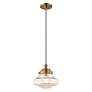 5_Graciela 9" Wide Antique Brass Schoolhouse Mini Pendant more views