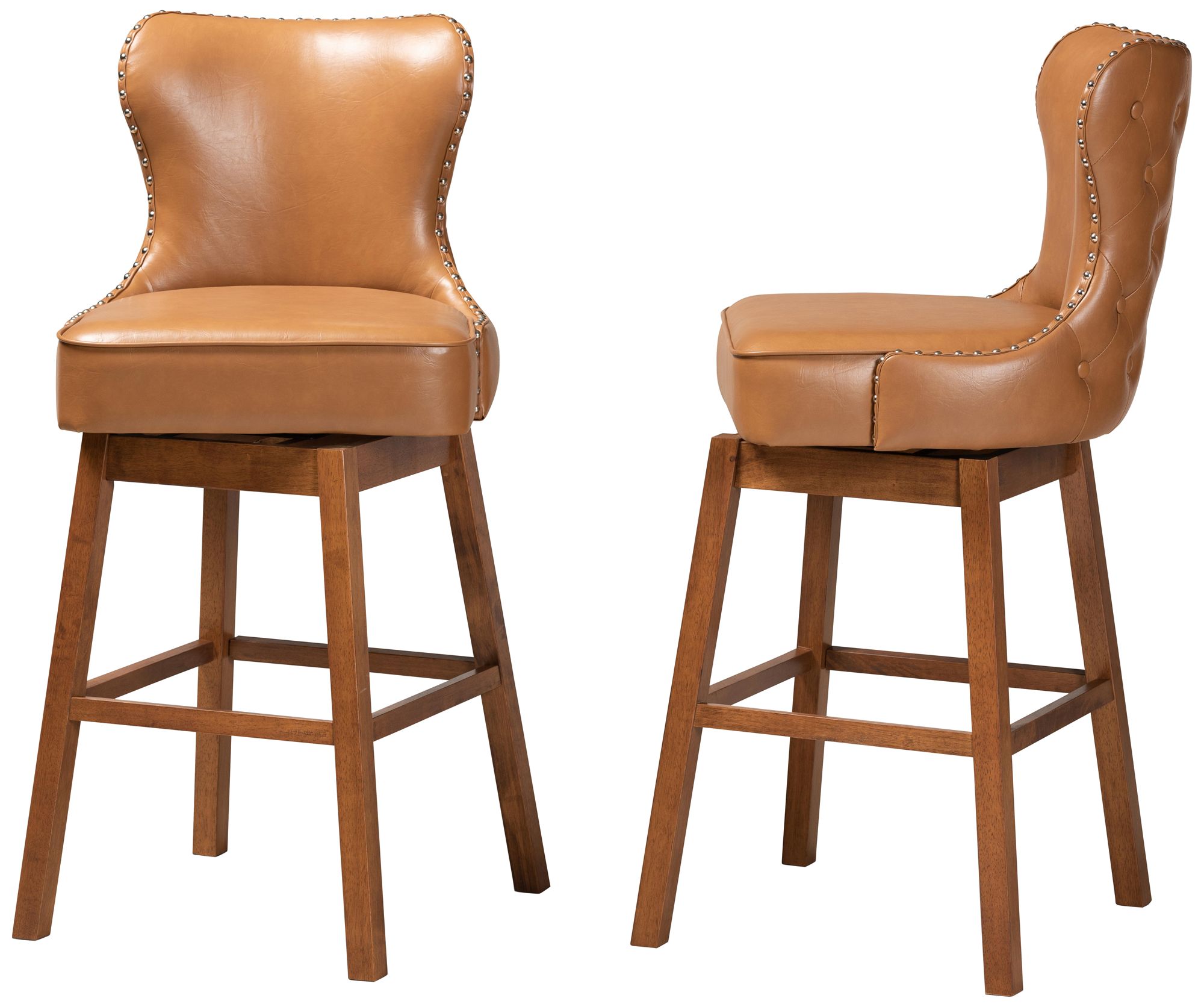 Image 7 Gradisca 30 1/2" Tan Faux Leather Swivel Bar Stools Set of 2 more views