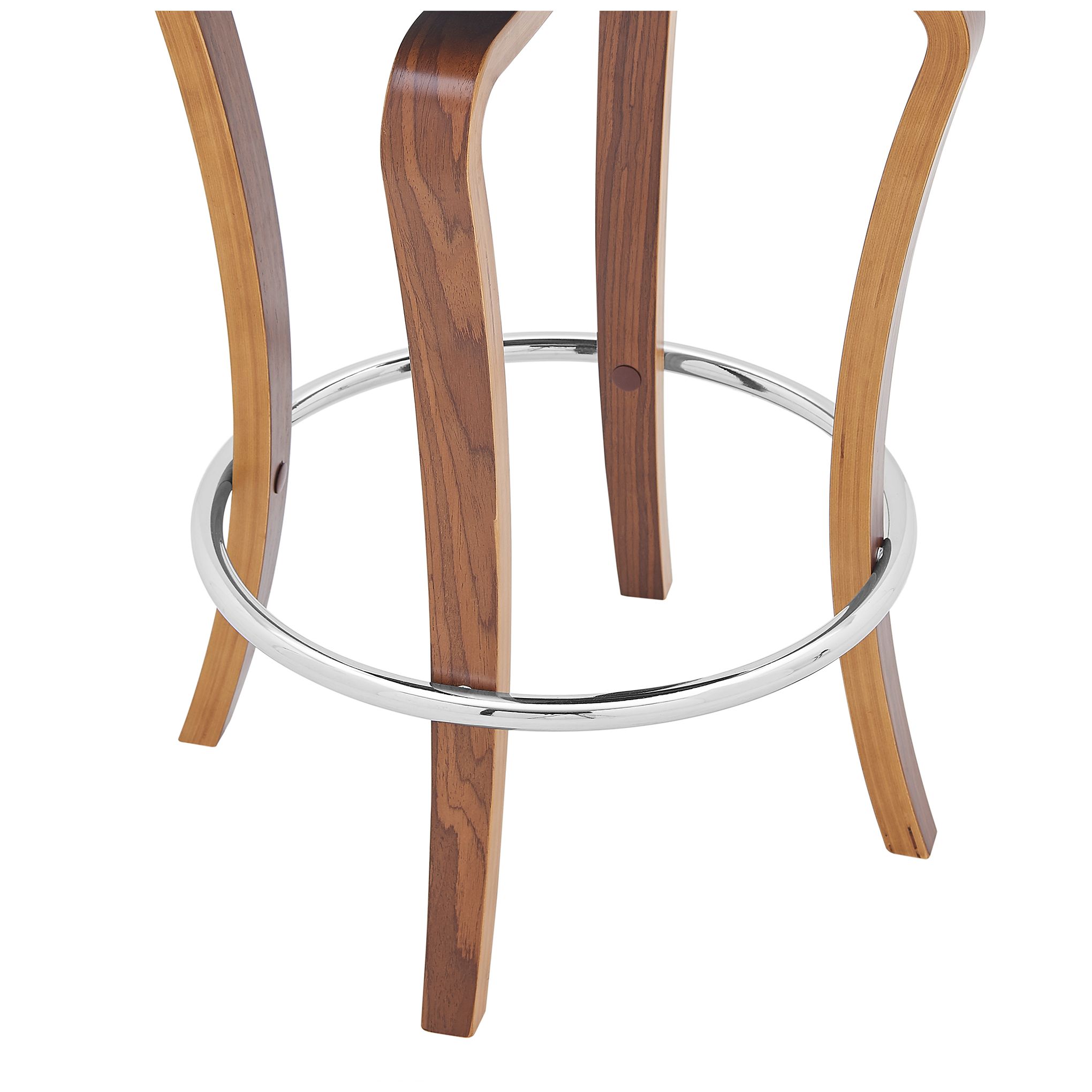 Image 4 Grady 29 in. Swivel Barstool in Walnut Finish with Gray Faux Leather more views