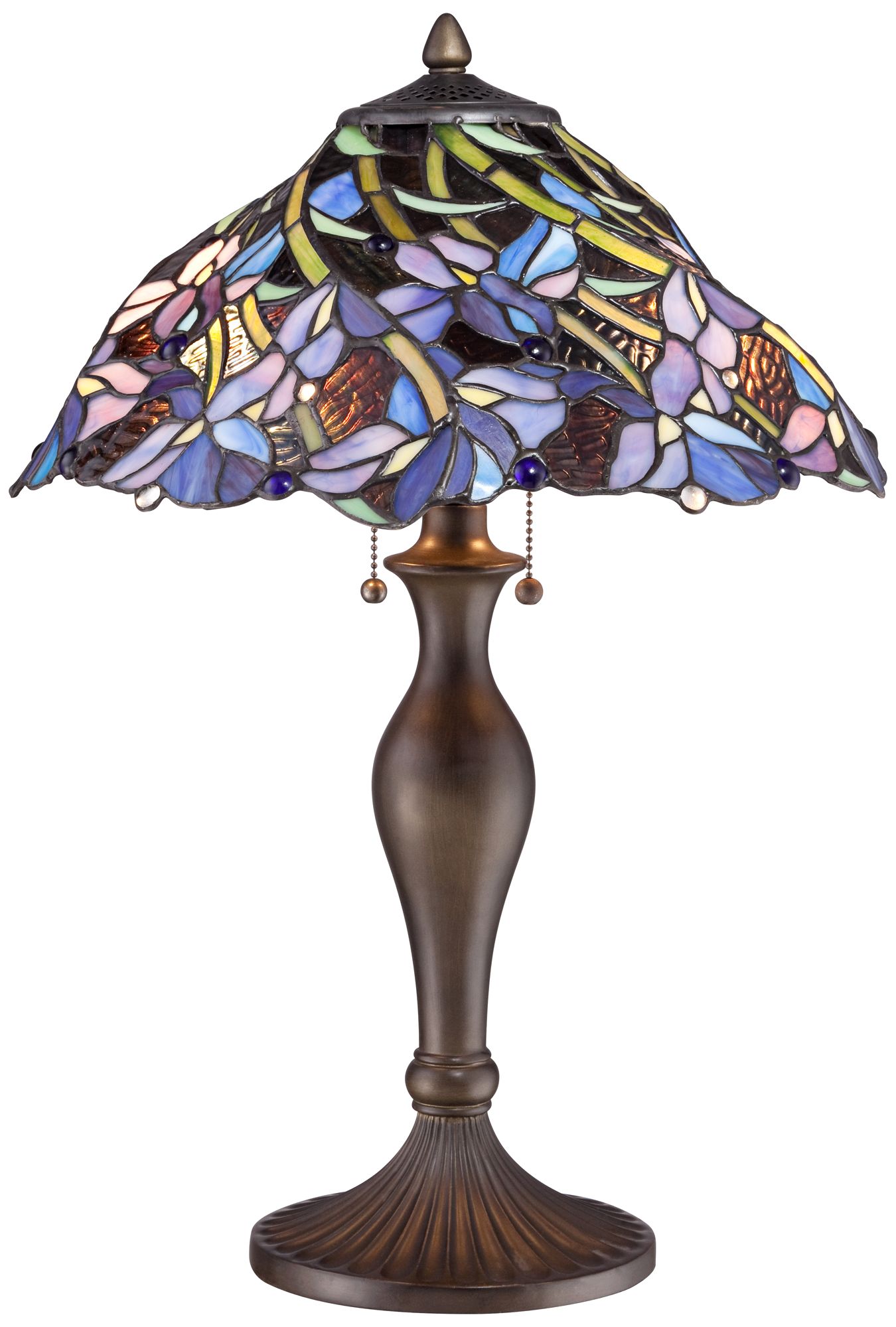 Grady Floral Swirl Tiffany-Style Table Lamp