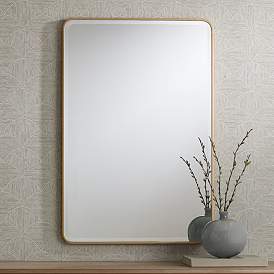 Image1 of Graffen Shiny Gold 27" x 40" Rectangular Wall Mirror
