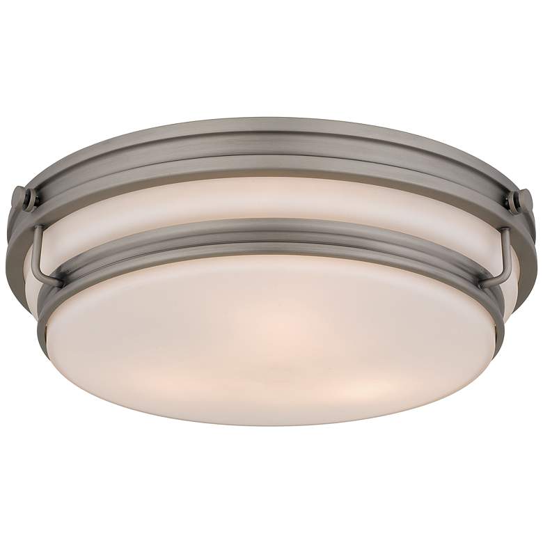 Image 1 Grafton 3-Light Antique Nickel Flush Mount