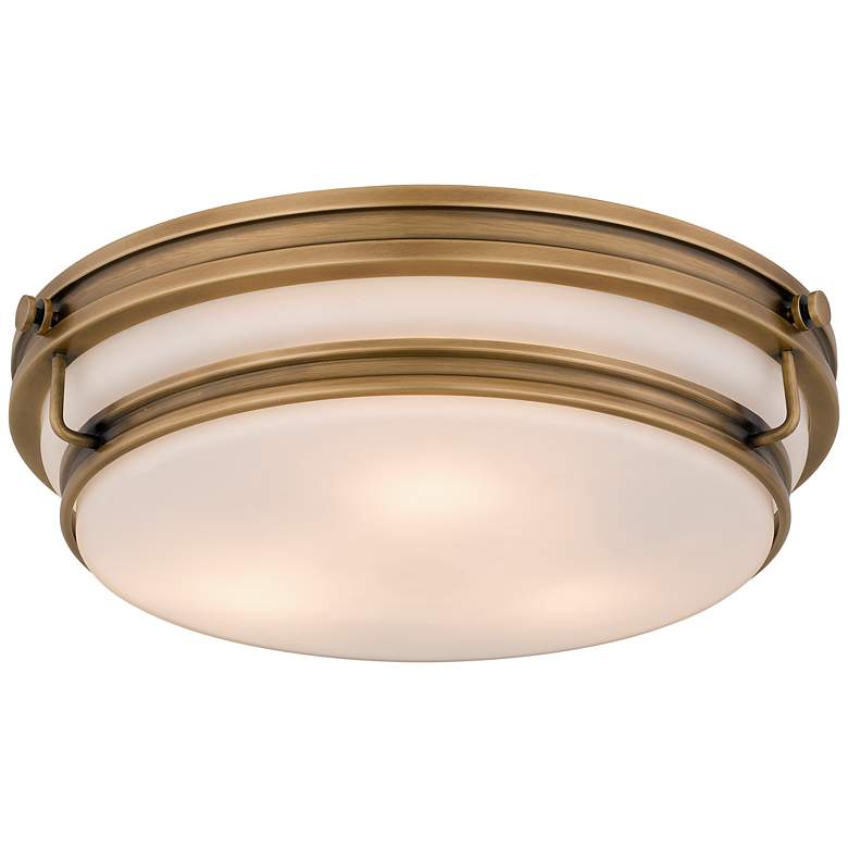 Image 1 Grafton 3-Light Weathered Brass Flush Mount