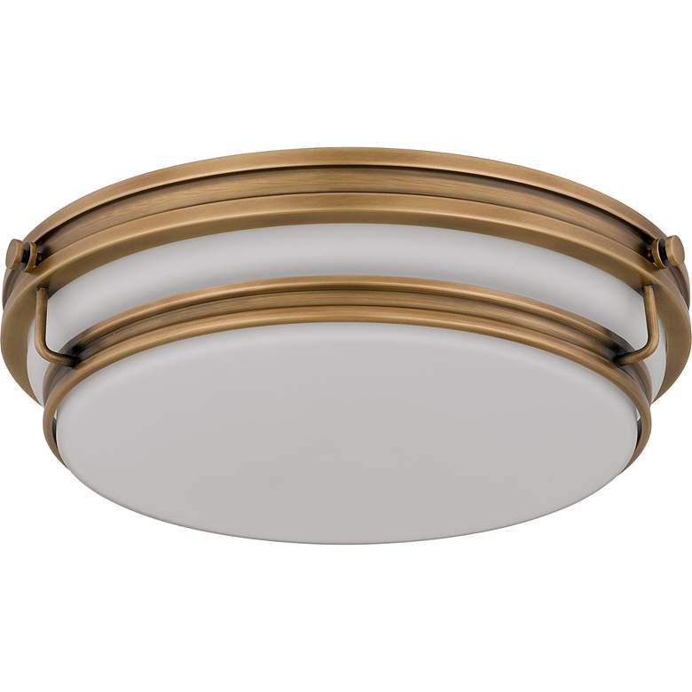 Image 2 Grafton 3-Light Weathered Brass Flush Mount more views