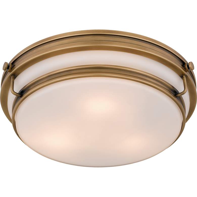 Image 4 Grafton 3-Light Weathered Brass Flush Mount more views