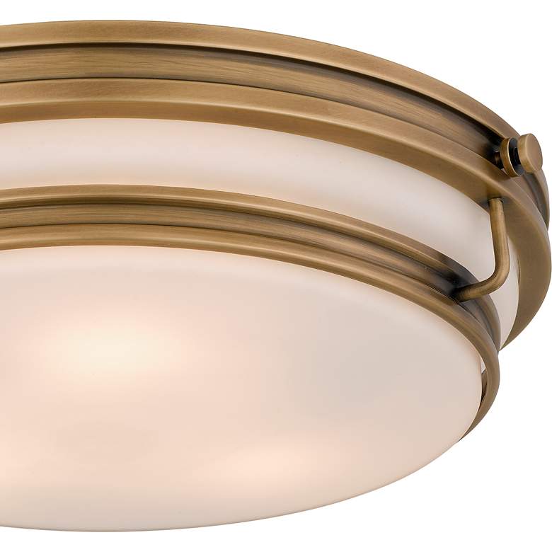 Image 5 Grafton 3-Light Weathered Brass Flush Mount more views