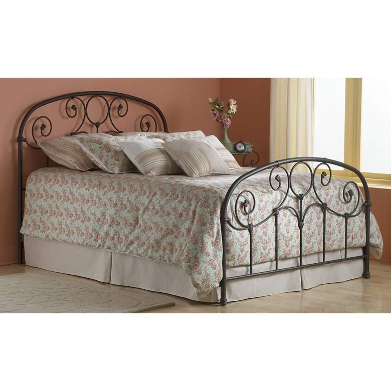 Image 1 Grafton Rusty Gold Scrolling Metal Queen Bed