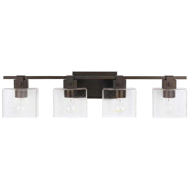 Image 1 Graham 32 1/2"W Oil-Rubbed Bronze 4-Light Vanity Bath Light
