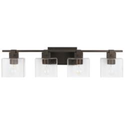 Graham 32 1/2"W Oil-Rubbed Bronze 4-Light Vanity Bath Light