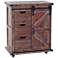 Graham 33" High Natural Wood 3-Drawer 1-Door Rustic Cart Cabinet
