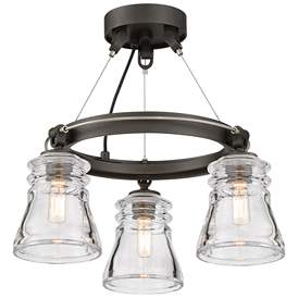 Image1 of Graham Avenue 17" Wide Smoked Iron 3-Light Ceiling Light