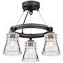 1_Graham Avenue 17" Wide Smoked Iron 3-Light Ceiling Light