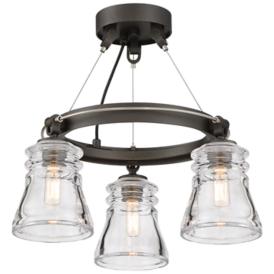Graham Avenue 17" Wide Smoked Iron 3-Light Ceiling Light Graham Avenue 17" Wide Smoked Iron 3-Light Ceiling Light