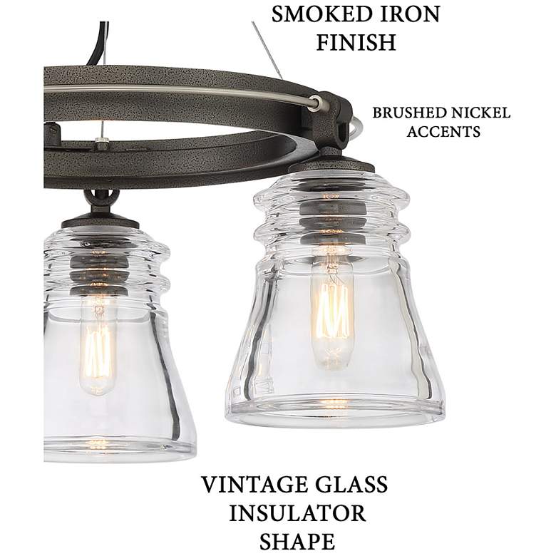 Image 2 Graham Avenue 17" Wide Smoked Iron 3-Light Ceiling Light more views