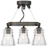 3_Graham Avenue 17" Wide Smoked Iron 3-Light Ceiling Light more views