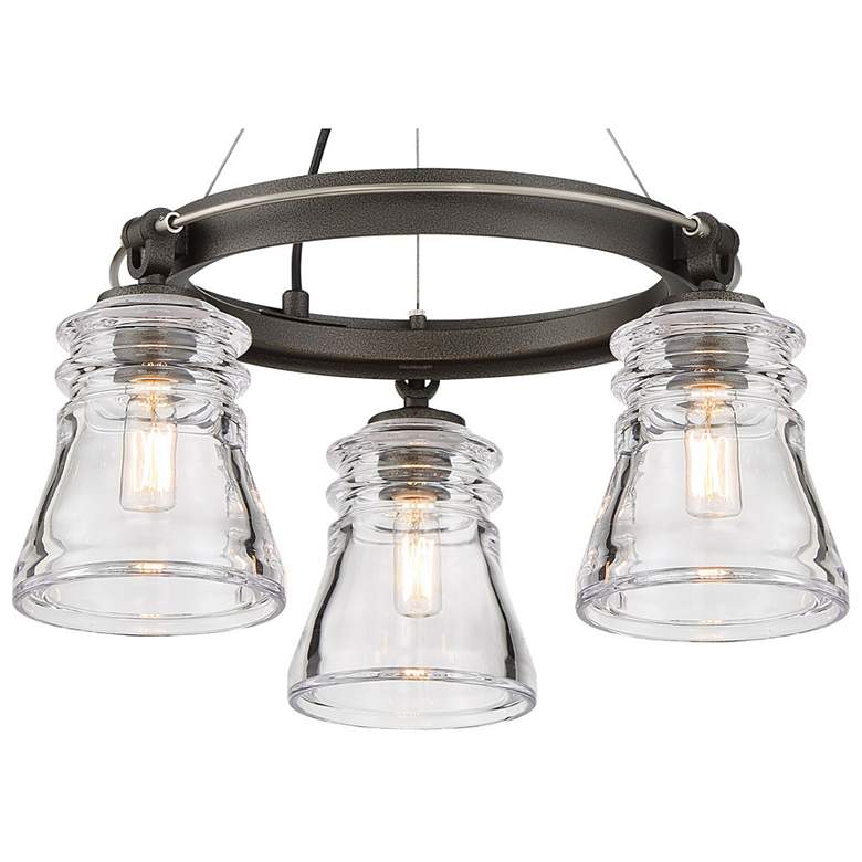 Image 4 Graham Avenue 17" Wide Smoked Iron 3-Light Ceiling Light more views
