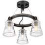 5_Graham Avenue 17" Wide Smoked Iron 3-Light Ceiling Light more views