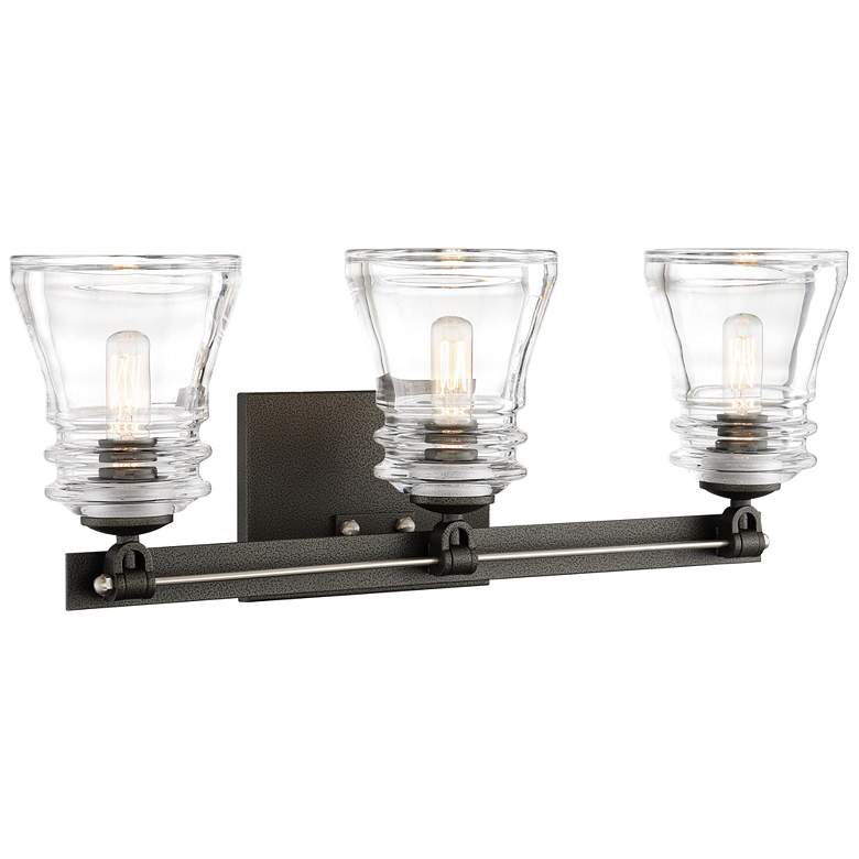 Image 1 Graham Avenue 22" Wide Smoked Iron 3-Light Bath Light