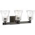 Graham Avenue 22" Wide Smoked Iron 3-Light Bath Light